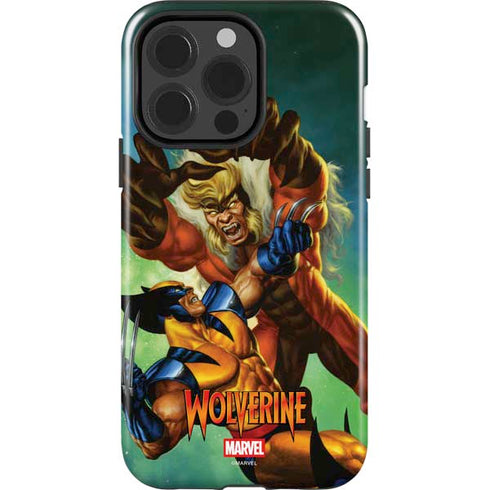 Marvel X-Men Wolverine Vs Sabretooth iPhone 15 Pro Impact Case